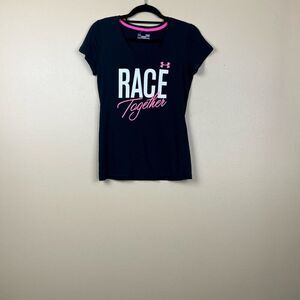 Under Armour T-shirt Top Race Together Short Sleeve Brest Cancer Size S